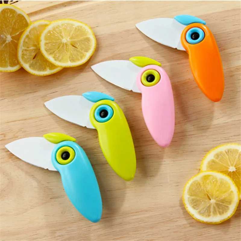 Cute Bird Ceramic Knife Pocket Ceramic Folding Knives Kitchen Fruit