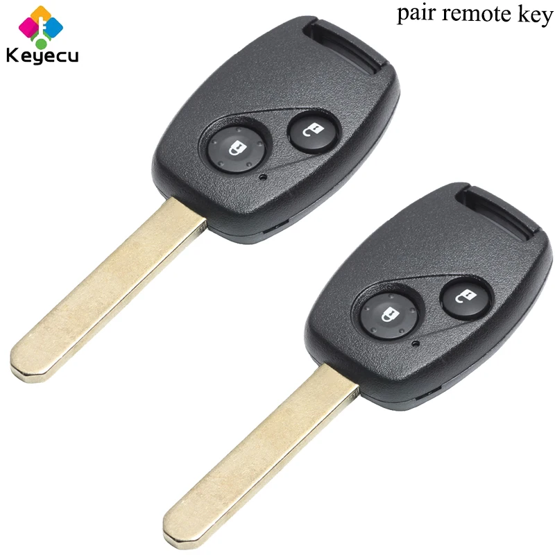 

KEYECU Pair Keyless Entry Remote Car Key With 2 Buttons & 433MHz & ID48/ ID8E Chip - FOB for Honda Civic CRV Jazz HRV FRV Stream