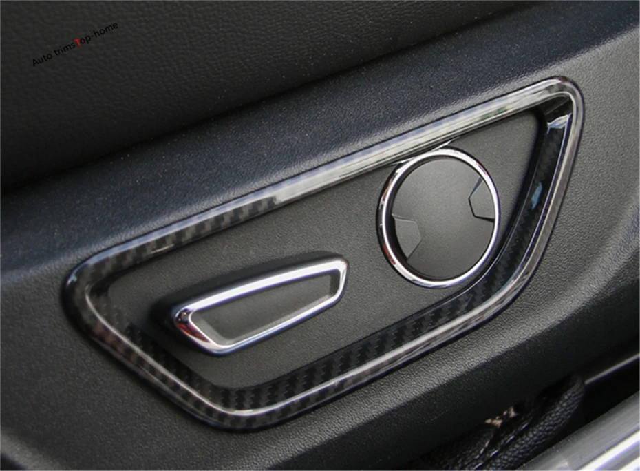 Yimaautoпланки регулировки сиденья Кнопка памяти крышка переключателя отделка 2 шт. ABS подходит для Ford Mustang Молдинги Интерьера