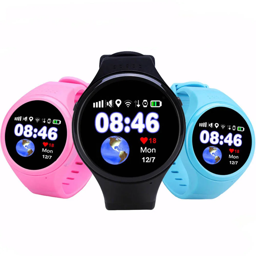 

GPS WiFi Kids Smart Watch Phone Baby Watch Student Round 3 Colors Smart Wristwatch Tracking Child SOS Pedometer Support SIM Card