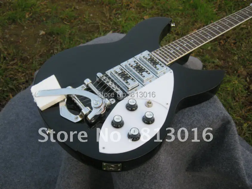 

Wholesale Black Rick chrome tail H-H-H pickups Electric guitar Shipping free !do OEM service!
