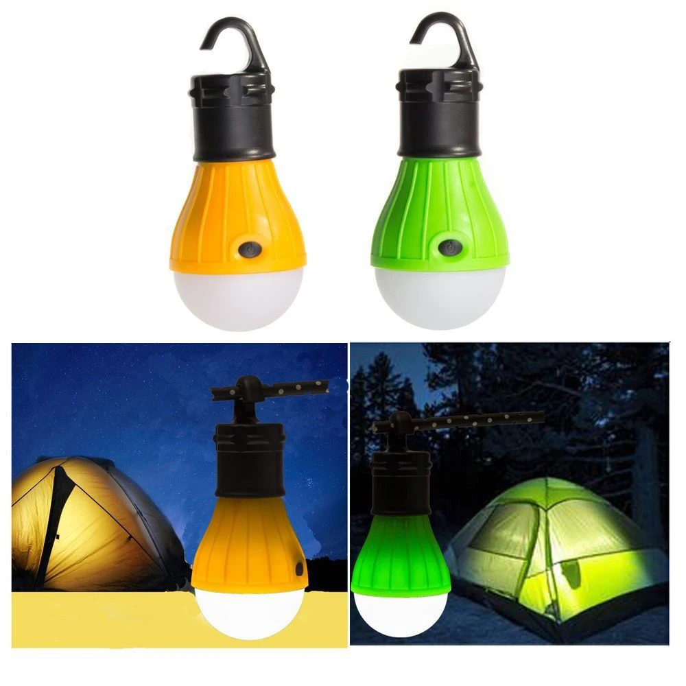 

Portable outdoor Hanging 3LED Camping Lantern,Soft Light LED Camp Lights Bulb Lamp For Camping Tent Fishing 4 Colors,AAA Battery