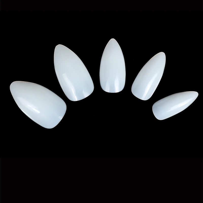 

High Quality 500pcs/Pack A Natural Color Oval Pointy Full False Nail Tips Almond Shape Acrylic Gel Claw