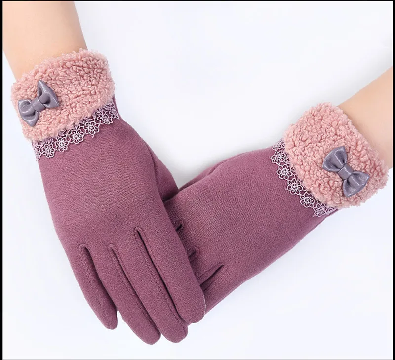 YRRETY Зима Весна бисерные Гипсофилы перчатки Твердые шерстяные перчатки для женщин Наручные сенсорный экран митенки, перчатки женские перчатки