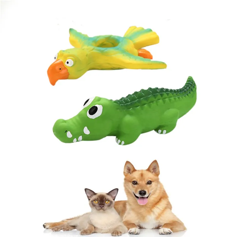 

Animal Bird Crocodile Teeth Safe Latex Dog Squeak Toys Cleaning Chew Training Toy Cartoon Animal Shaped Rope Toy Pet Products