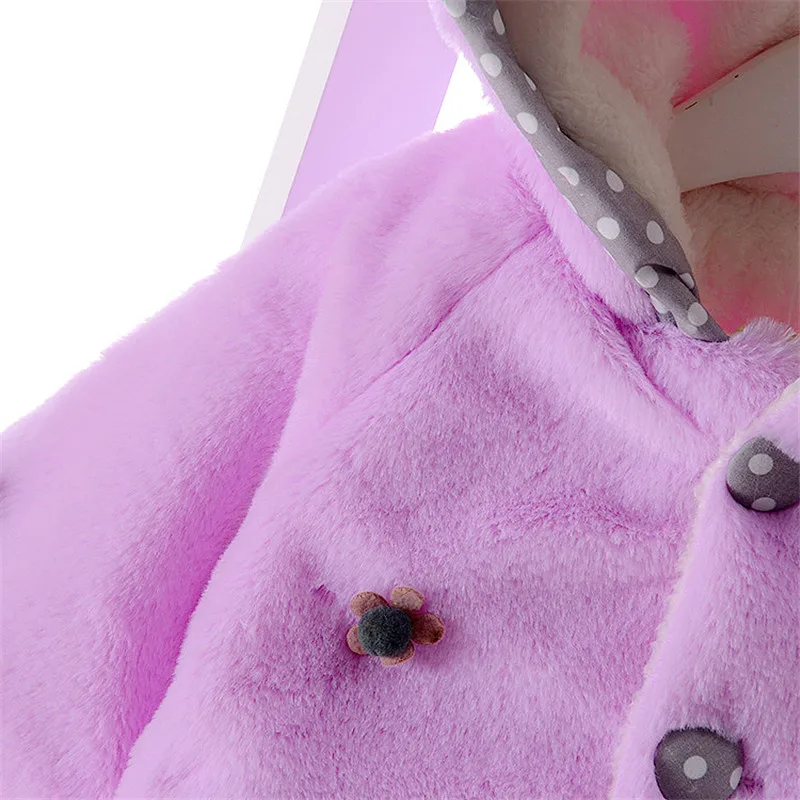 Зимние куртки из искусственного меха для девочек пальто для малышей Детская накидка теплая накидка, кардиган, одежда для детей Верхняя одежда для маленьких девочек