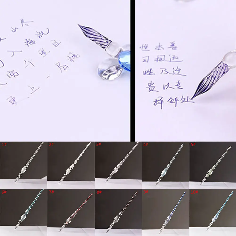 Glass Signature Pen Dip Pen Fountain Pens Crystal Dip Sign Craft Collection Supply Bussiness Offices School Stationery pen gift