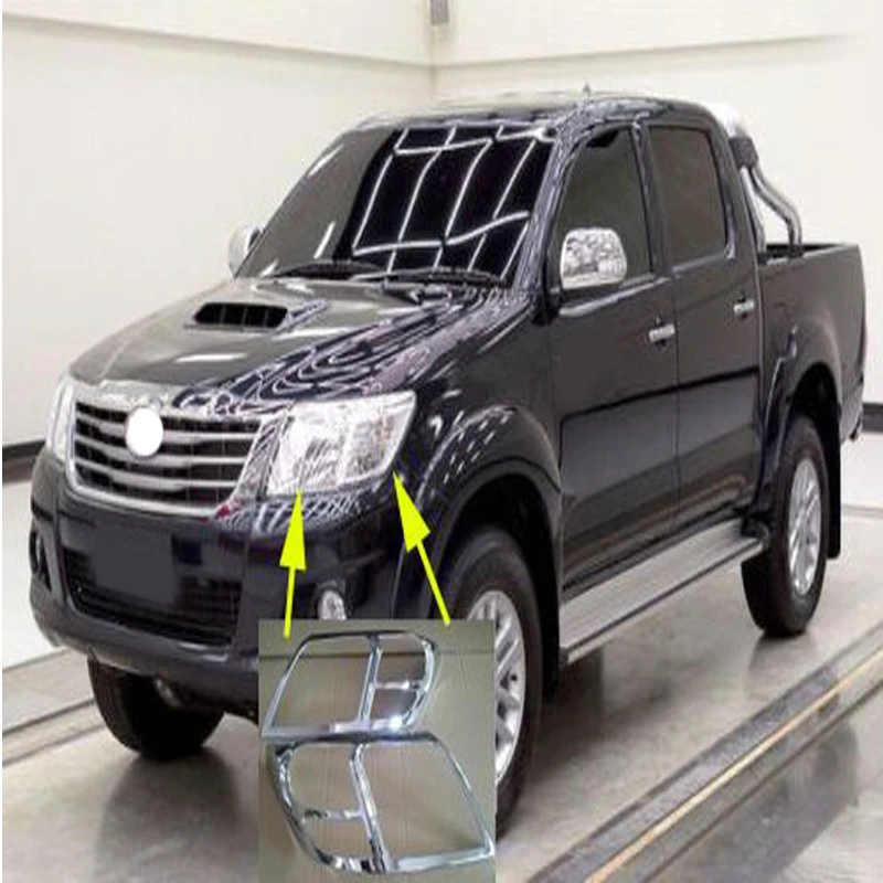 Подходит для Toyota hilux интимные аксессуары ABS chrome Дизайн фар Крышка для hilux vigo 2012 2014 2013 запчасти автомобиля