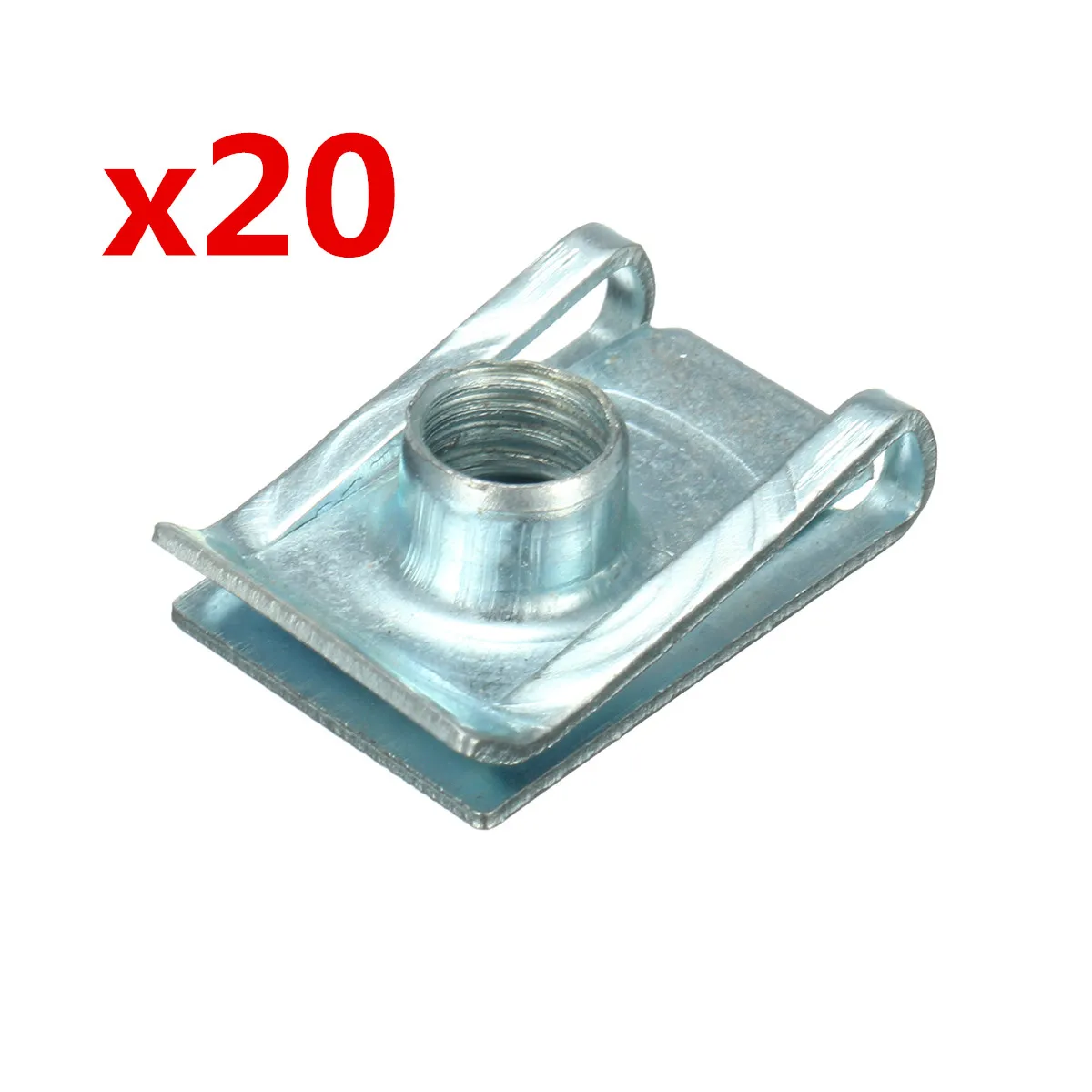 

20PCS M8 Tread Panel Spire Lug Nut Fairing Clip Fastener Speed Zinc Mounting Clamp Plated Steel