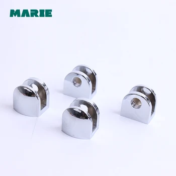 

4PCS Half Round Glass Clamps Plane Zinc Alloy Shelves Support Two Hole Corner Bracket Clips For 8mm 10mm 12mm Furniture Hardware