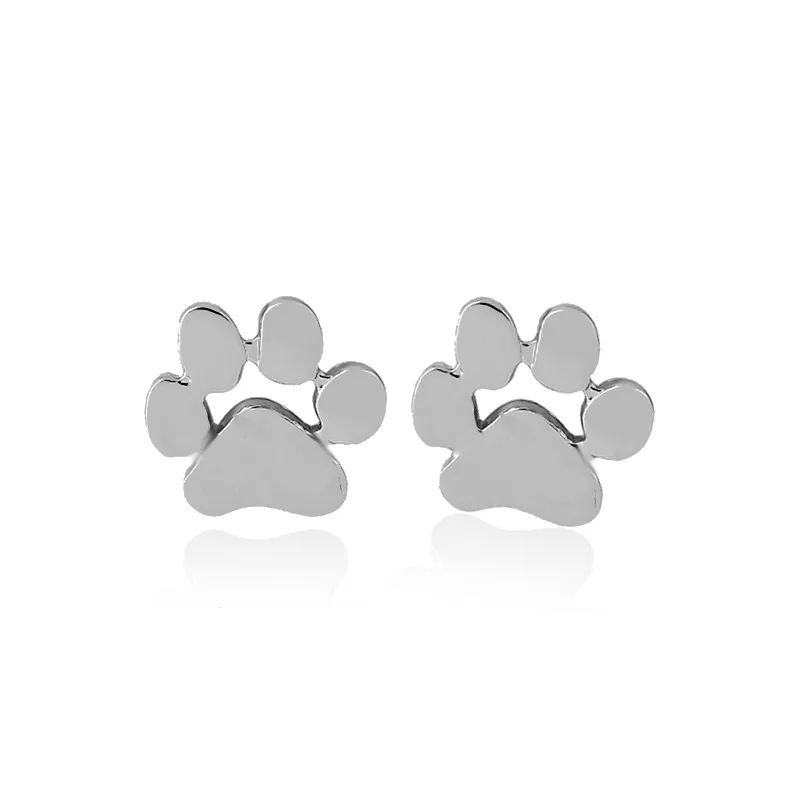Мода собака Коготь Paw Серьги гвоздики модные милые животные след для Для женщин