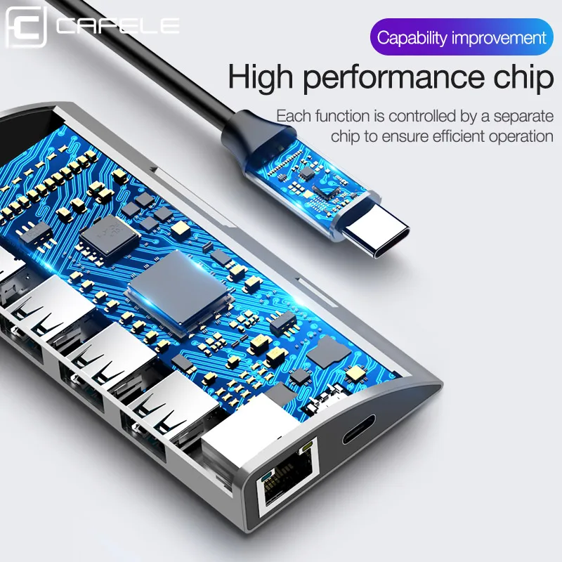 Cafele 9 в 1 Тип C концентратор к USB 3 0 HDMI Мульти адаптер для Macbook Pro Huawei Mate 10 20 pro сплиттер