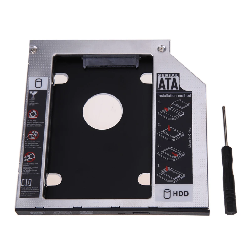Алюминиевый SATA 3,0 2nd HDD Caddy 9,5 мм для 2," SSD чехол HDD корпус с панелью для ноутбука DVD CD-ROM Optibay