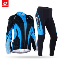 Nuckily Winter womens Long sleeves Fleece Thermal Sublimation Cycling Jacket suit GE007GF007