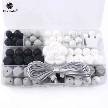 

Let's Make Baby Teether Unfinished Food Grade Silicone Beads Flower Shaped Chewable DIY Jewelry Necklace Made Silicone Teether