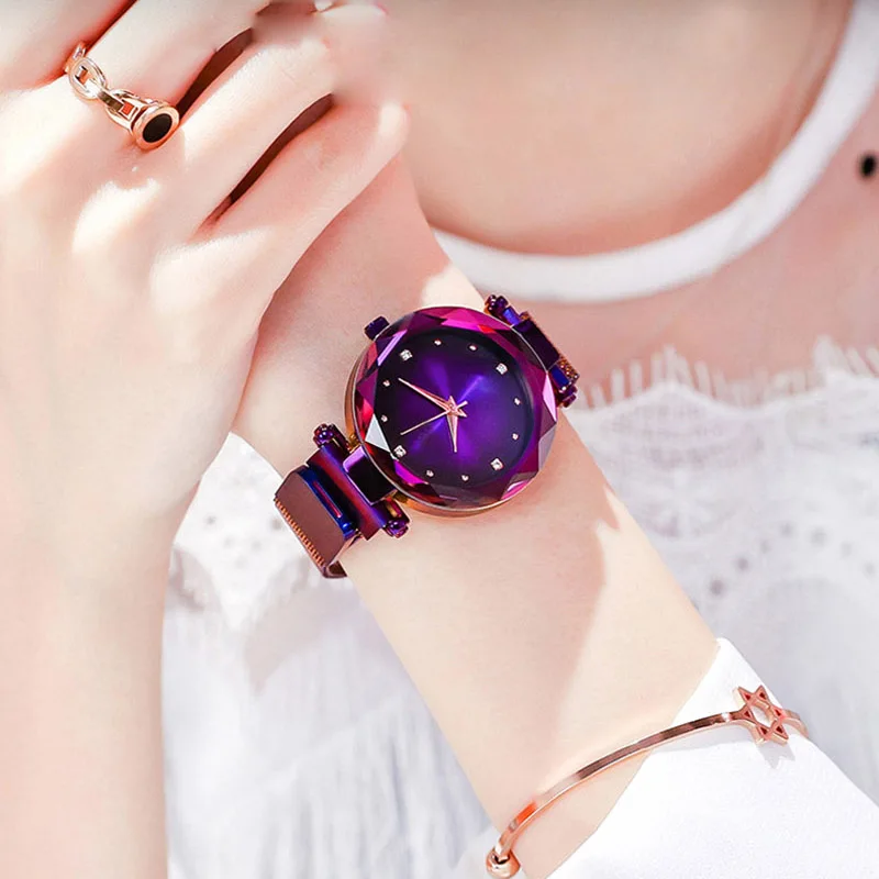 Diamond Women Watches 2019 Aurora Luxury Rose Gold Fashion Ladies Starry Sky Magnetic Waterproof Quartz Relogio Feminino huismerk kopen in de aanbieding Diamond Women Watches 2019 Aurora Luxury Rose Gold Fashion Ladies Starry Sky Magnetic Waterproof Quartz Relogio Feminino huismerk kopen in de aanbieding