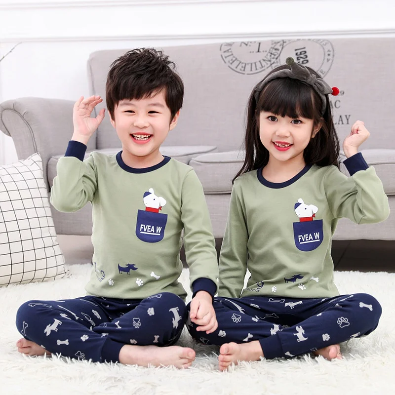 Зимняя детская пижама одежда для сна набор пижам пижамы для больших мальчиков и девочек детская одежда для сна Домашняя одежда пижамные костюмы для малышей от 2 до 13 лет - Цвет: JBA-16