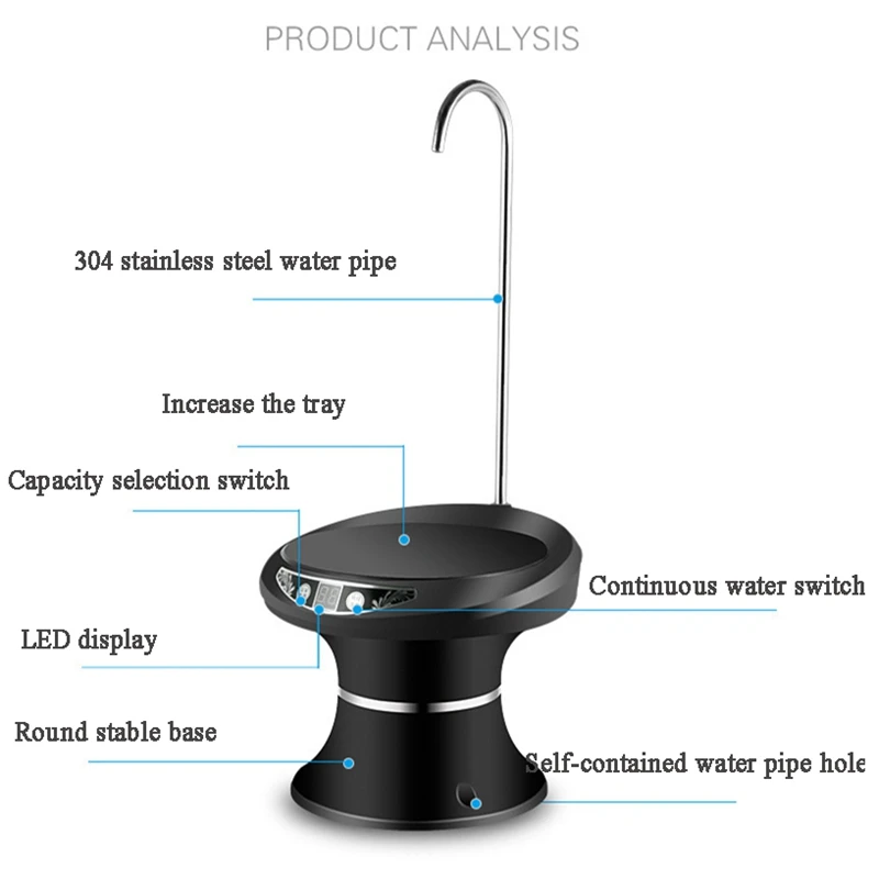 

Wireless Bottled Water Pumping Usb Rechargeable Water Dispenser Household Electric Pure Bucket Automatic Home Water Pressure P