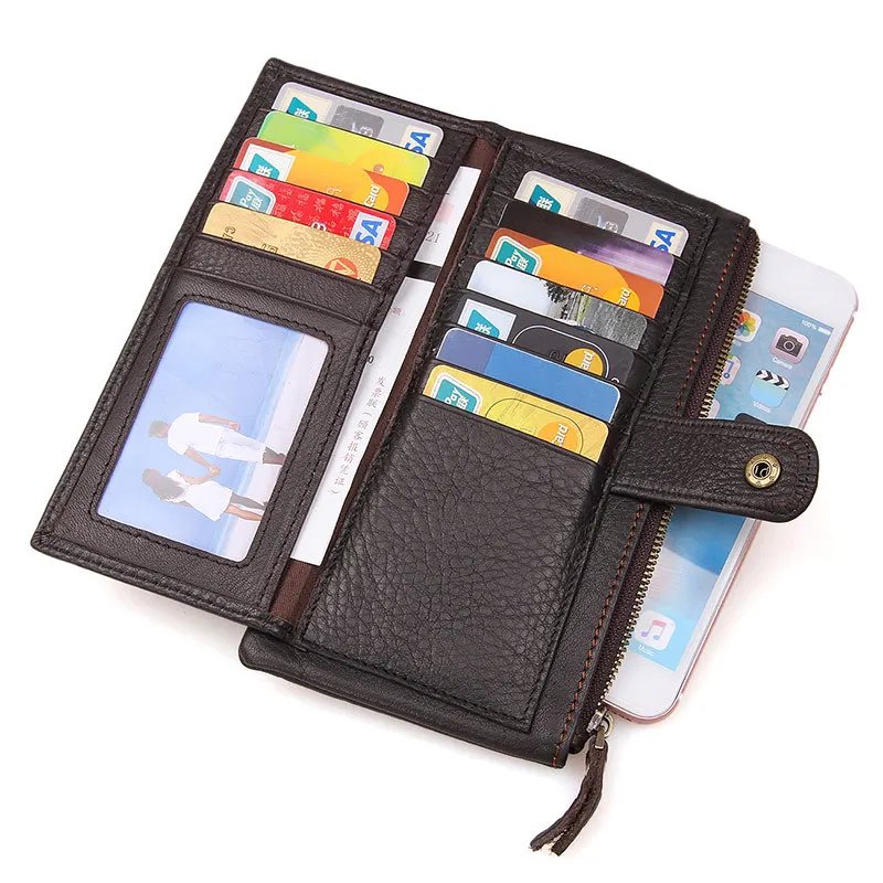 

Men Wallet Brand Famous Leather Long Alligator Wallet Zipper Money Purse ID Card Holder