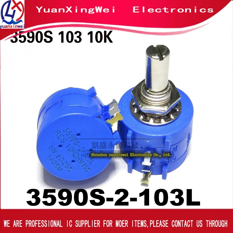 1 шт. прецизионный многооборотный потенциометр 3590S-2-103L 3590S 10K ohm 10 колец