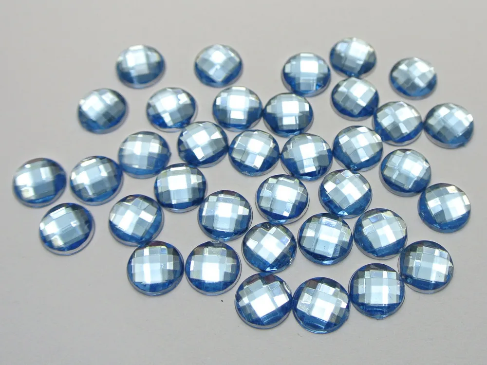 

500 голубые акриловые граненые круглые стразы с плоской задней стороной 6 мм без отверстия