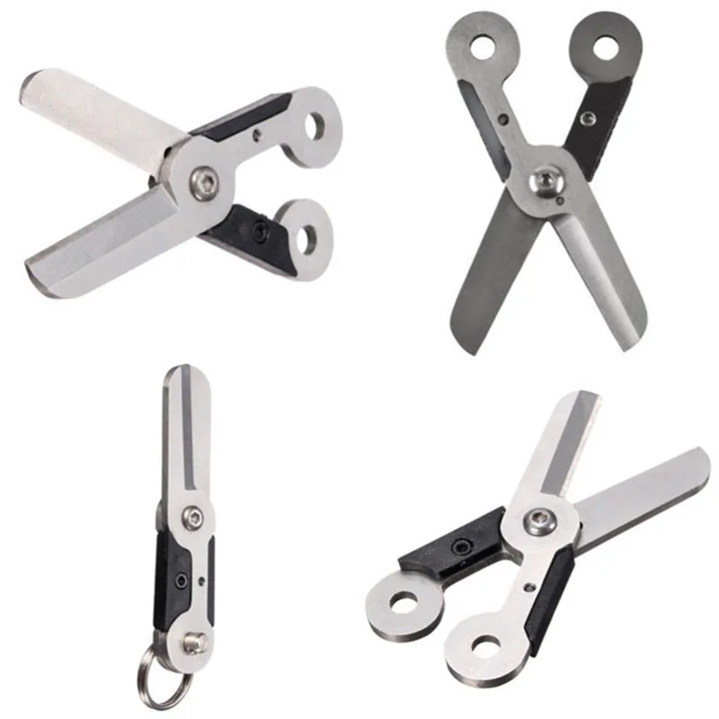

cutter tool edc key gadget fold scissor chain gear mini spring pocket keychain ring latch multi kit outdoor camp cut travel hike