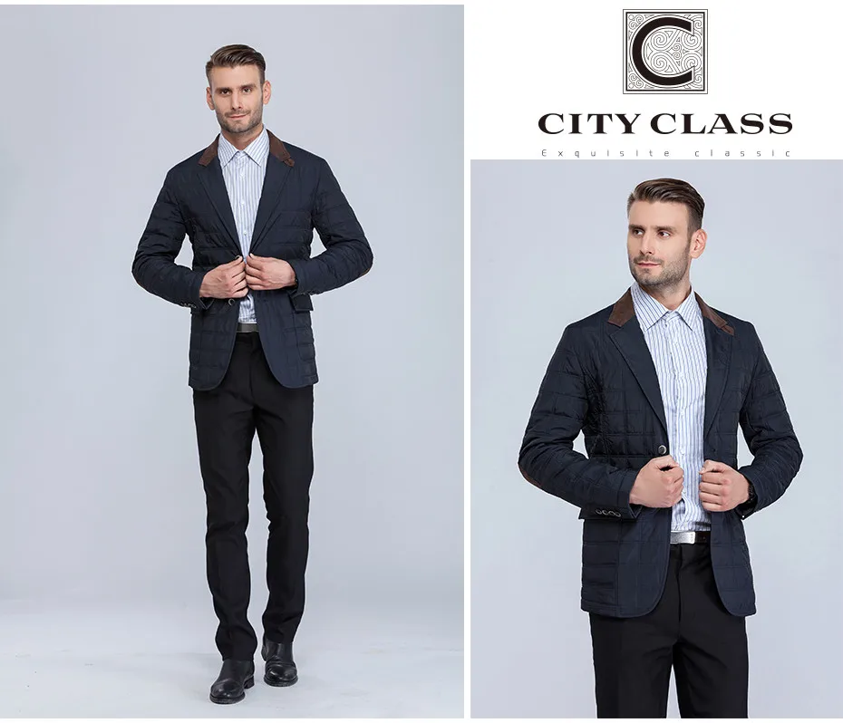 City Class Новых Мужские Осенние Куртки Мода Casual Стёганный Костюм Воротник Пиджака CC13163