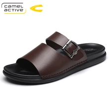 Camel Active/Новинка; Высококачественная Летняя мужская обувь; мужские тапочки из натуральной кожи; удобная мужская обувь; модная обувь; большой размер 44