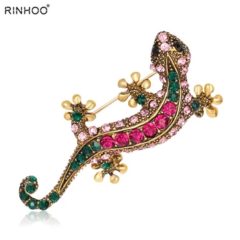 

Fashion Cute Animal Gecko Brooches Alloy Crystal Women's Brooch Pins Badges Clothes Jewelry Girl Romantic wedding Gifts Supplies