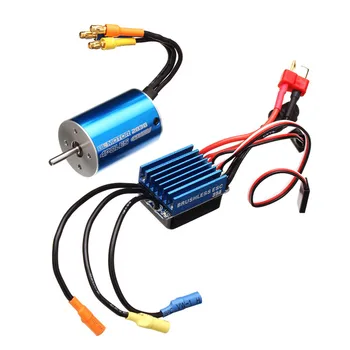 

2838 3600KV 4500KV 4P Sensorless Brushless Motor & 35A Brushless ESC Electronic Speed Controller for 1/14 1/16 1/18 RC Car