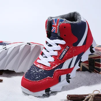 

2020 autumn winter Casual shoes for men comfortable Plush Keep warm lace-up adult male Sneakers high top Fashion footwear