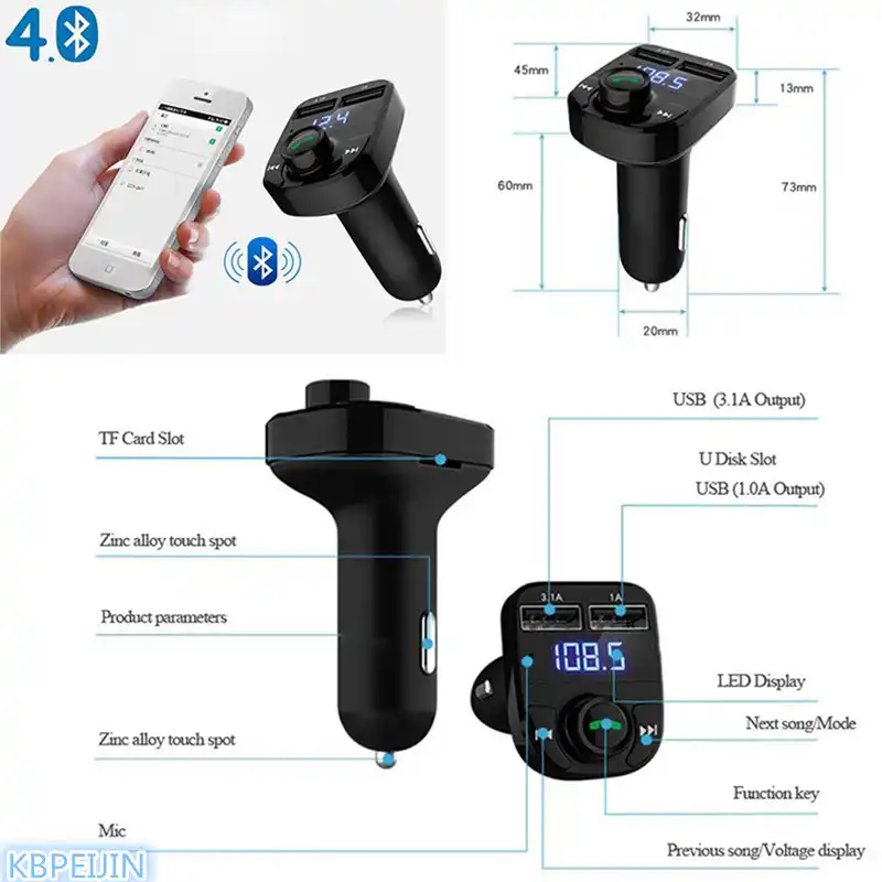 Автомобильный Стайлинг MP3 аудио плеер Bluetooth двойной USB Автомобильное зарядное