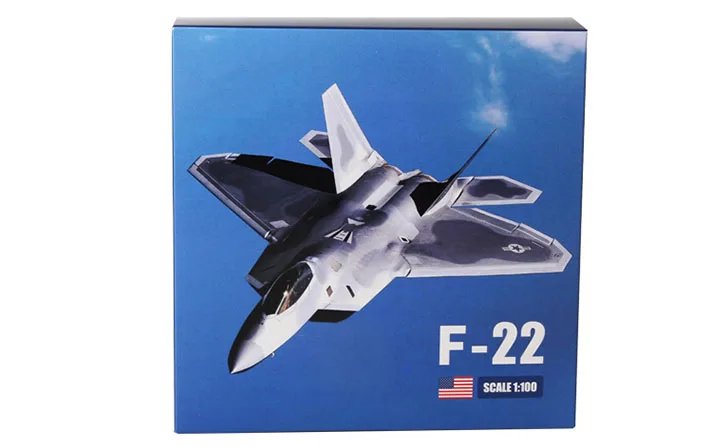 1/100 масштабные игрушечные модели самолетов США F-22 F22 Raptor Fighter литой металлический самолет модель игрушки для детей Коллекция подарков