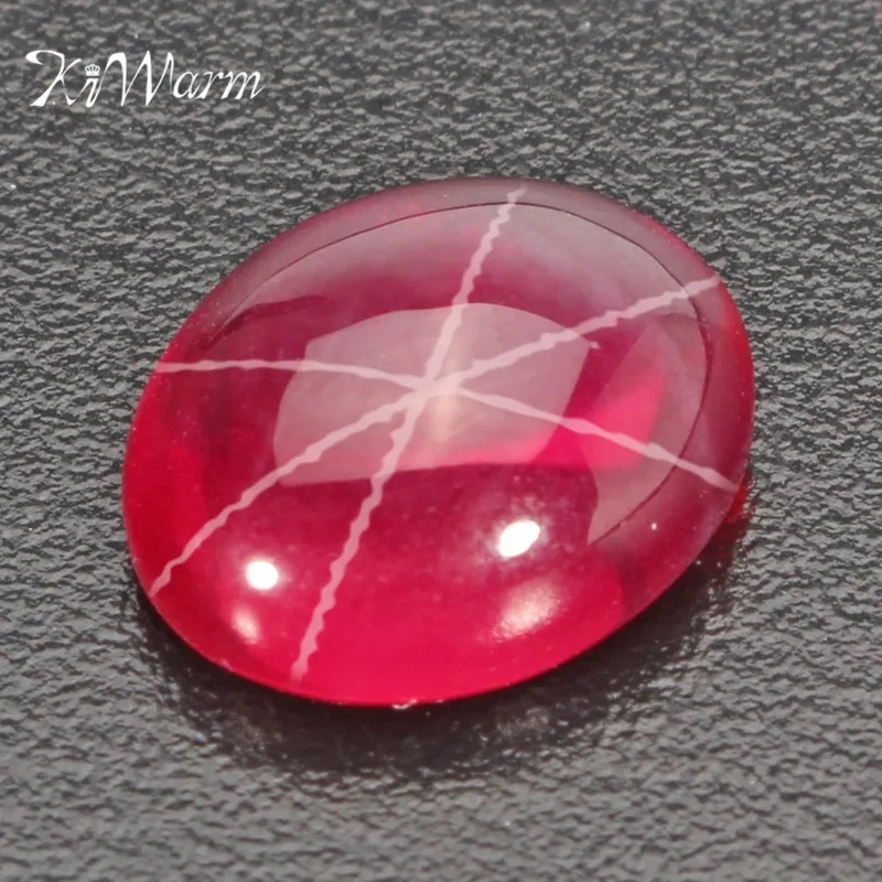 

KiWarm Hot 7CT Artificial Red Star Ruby Oval Cabochon Loose Stone Gemstone for DIY Crafts Jewelry Bracelets Rings 10mm x 12mm