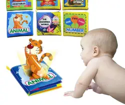 Новые детские игрушки 0-12 месяцев развитие интеллекта мягкая тряпичная книга погремушки разворачивание деятельности книги милые животные