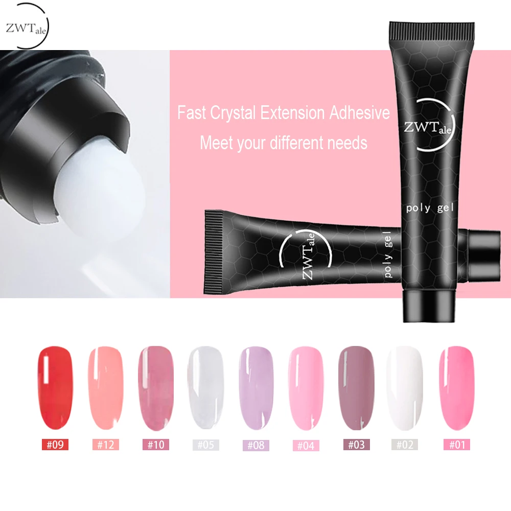 ZWTale UV акриловый гель для ногтей поли Лаки бутылка Polygel прозрачный лак быстрое
