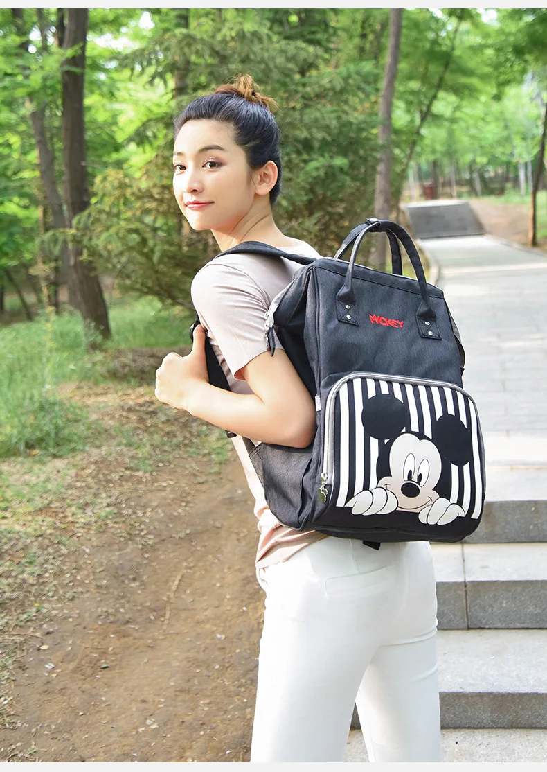 Disney Мода пеленки рюкзак USB многофункциональная большая емкость для беременных подгузник сумка для путешествий мать сумка Минни