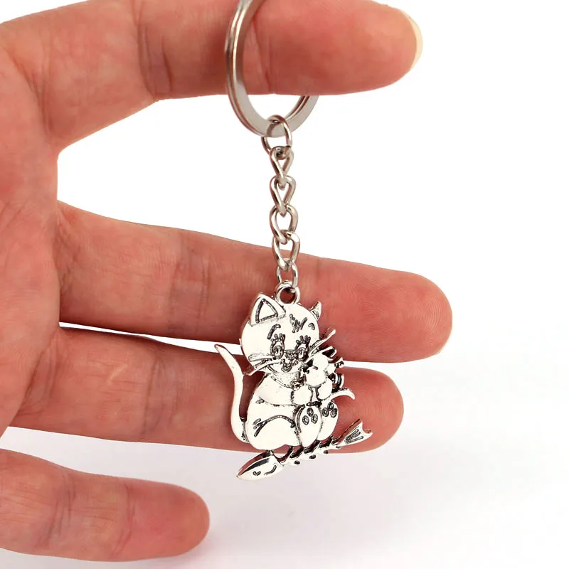 

hzew cat mouse and Fish spines key chains cat keychain gift