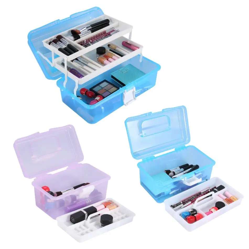 

3Types Multifunctional Makeup Box Container Empty Nail Art Storage Box Manicure Display Salon Kits Accessories S/M/L