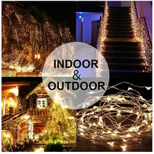 Светодиодный струнный светильник водонепроницаемый 5 м 50 светодиодный s водонепроницаемый провод светодиодный гирлянда из лампочек рождественские гирлянды на батарейках наружный Декор