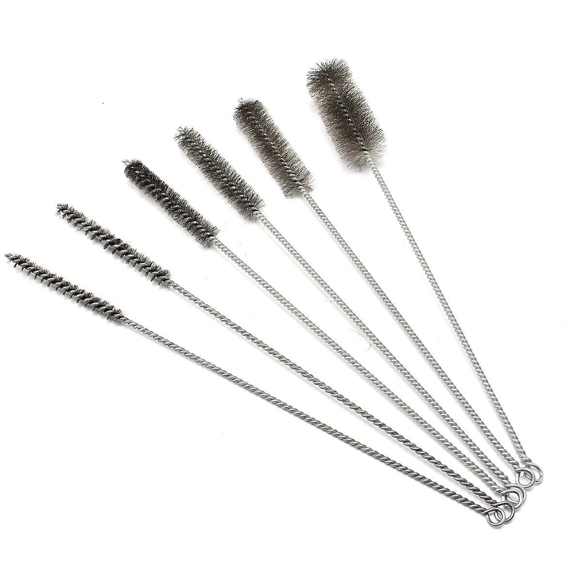 6Pc 16" Long Steel Round Tube Wire Gun* Cleaning Brushes 3/8" 1 1/2