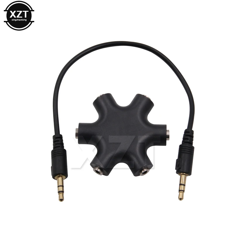 G-Shield Cable de Adaptador Divisor Audio Jack 3,5mm Hembra a 2 Macho Y Splitter 0,5m Negro 