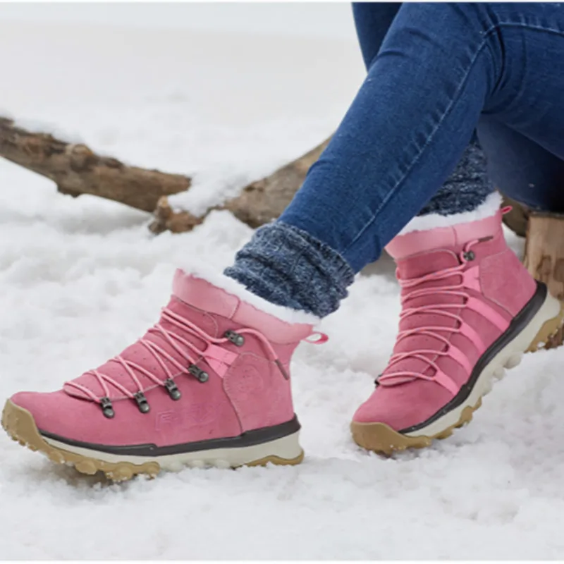 Rax/Женские Водонепроницаемые замшевые теплые походные ботинки с меховой подкладкой; зимние ботинки с противоскользящей амортизацией; женская уличная обувь