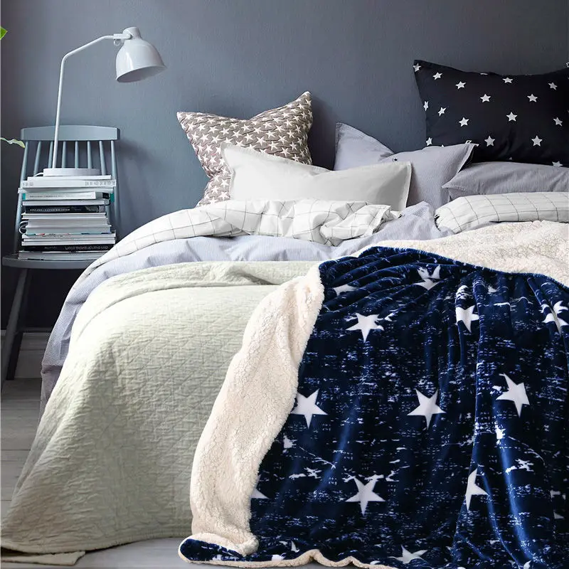 

3pcs Winter Flannel Blankets Wool Cashmere Blanket Car Travel Portable Home Blanket Soft Coral Fleece Blanket
