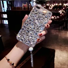 Bling ювелирное Стразы С кристалалми и стразами мягкая задняя подвеска чехол для телефона чехол для iPhone 11 Pro MAX X 6s 7 8 Plus 5 XR Xs Max
