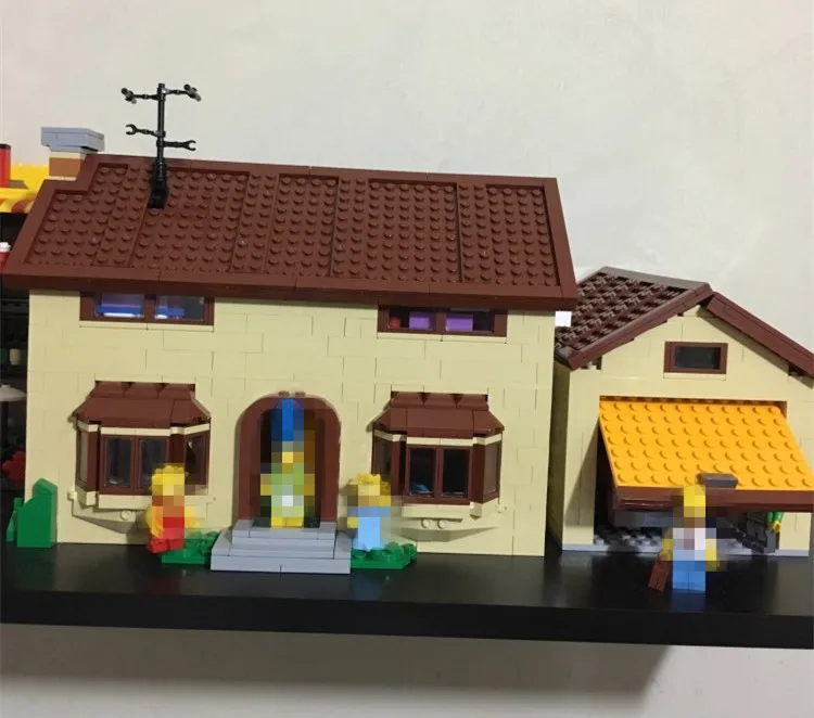 2575 шт. DIY 3D модель Симпсоны дом Building Block Кирпичи совместимы lepins Рождество мальчик