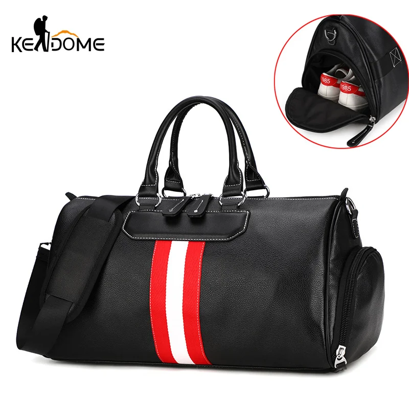 

New Men's Gym Bags Large Capacity PU Leather Sports Bag Fitness Sport Bags Travel Shoulder Handbag Male Bag Sac De Sport XA986WD