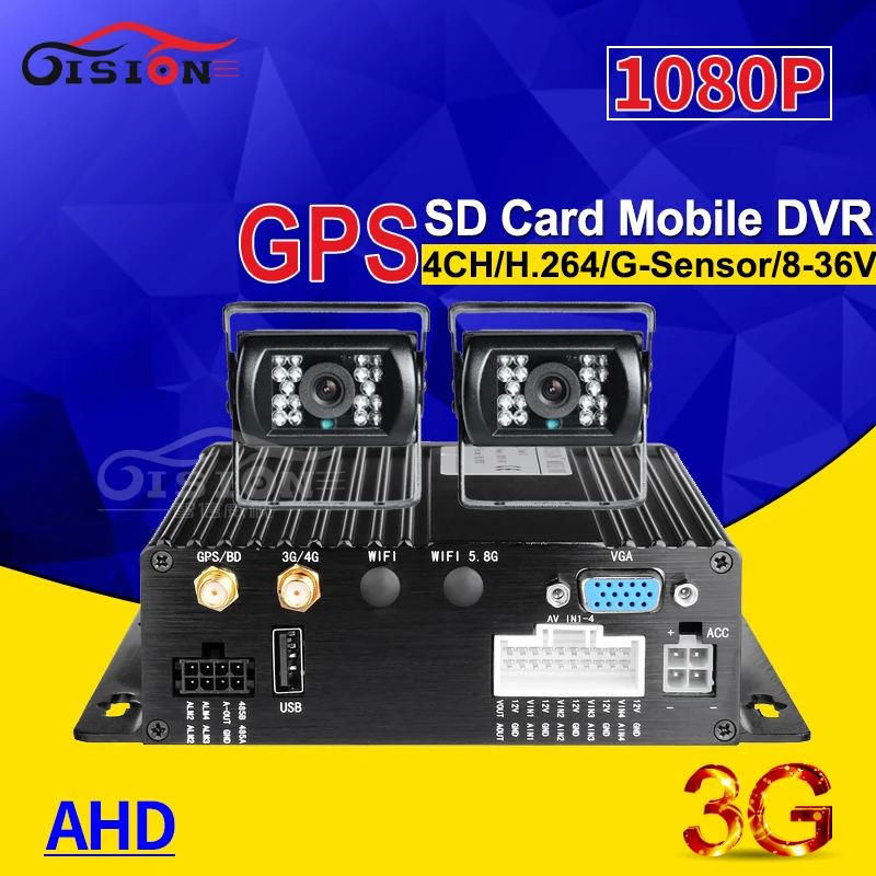 

CMSV6 Platform Online Car Video Recorder 3G GPS SD 4CH Mobile Dvr Kits With 2Pcs Waterproof Rear View Car Backup Camera +32G SD