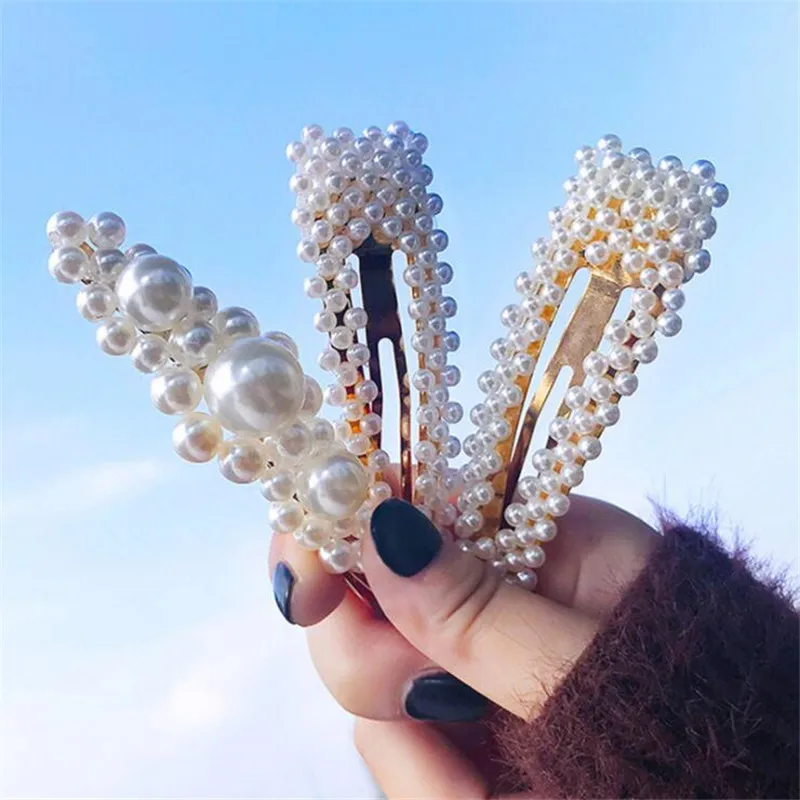 

Popular Fashion Pearl Hairpins Women Lady Hair Clip Pin Barrette Accessories For Girls Hair Ornament Hairgrip Headdress Headwear