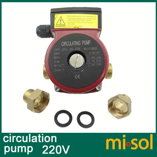 220v Brass circulation pump 3 speed, for solar water heater or for hot